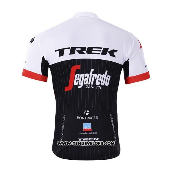 2017 Maillot Ciclismo Trek Segafredo Noir et Blanc Manches Courtes et Cuissard